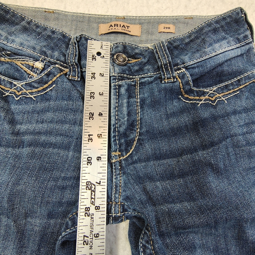 Ariat Jeans Womens Size 29R Festival Blue Mid Stretch Entwined Bootcut 10025286 - Picture 5 of 15